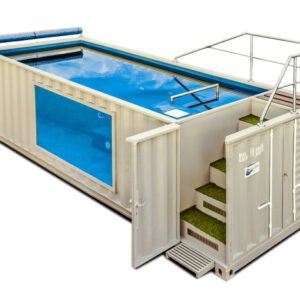 Piscina panorámica tipo contenedor de 12 metros de largo